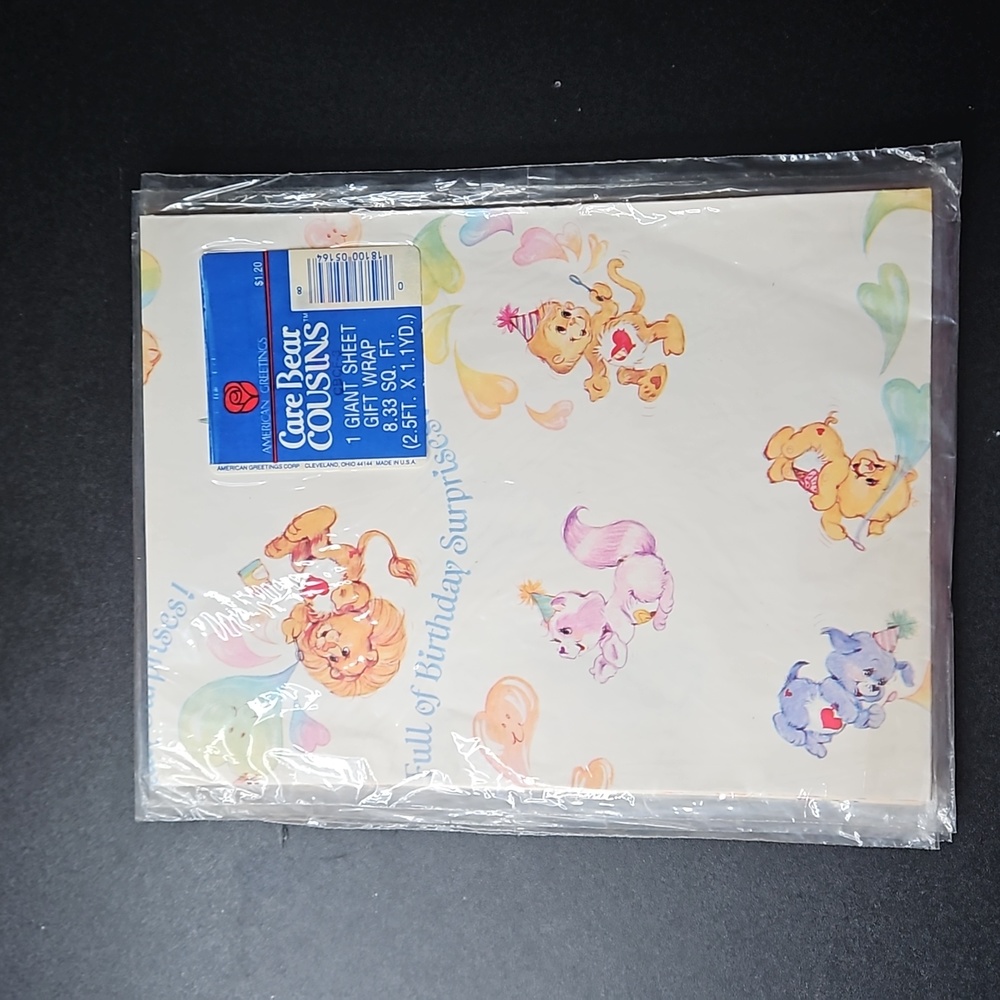Vintage Care Bear gift wrap
